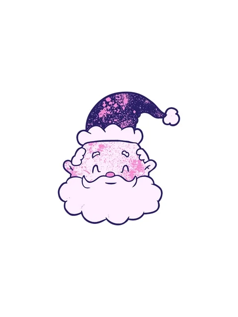 Splitting effect animation of cartoon santa claus face Stock Footage 324479602