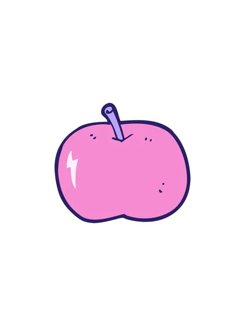 Splitting effect animation of cartoon shiny apple Stock Footage 324412861