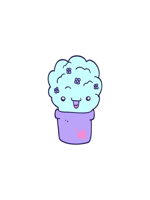 Splitting effect animation of cartoon shrub in pot Stock Footage 324212141