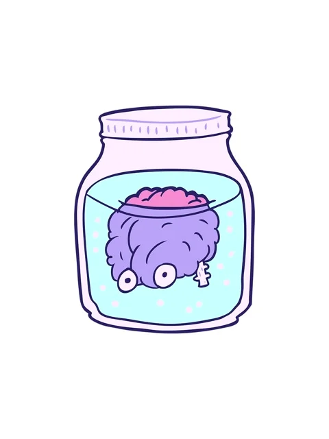 Splitting effect animation of cartoon spooky brain floating in jar 動画素材 324210320