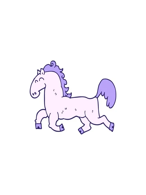 Splitting effect animation of cartoon stallion Stock Footage 324432085