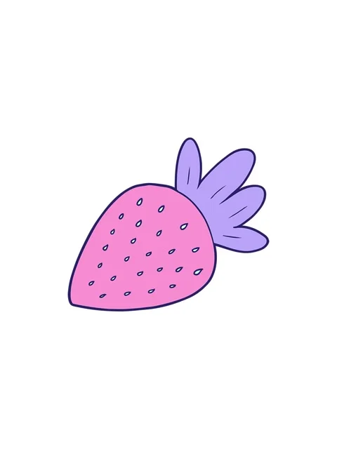 Splitting effect animation of cartoon strawberry drawing Stock Footage 324365012