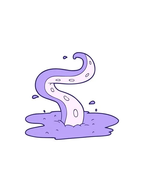 Splitting effect animation of cartoon tentacle Stock Footage 324435435