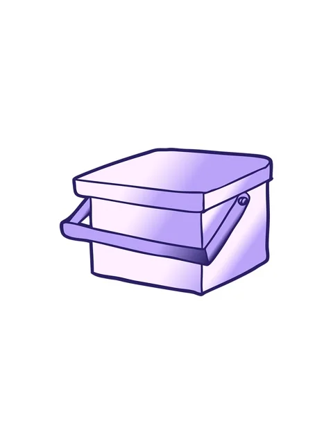 Splitting effect animation of cartoon tub with handle Vidéo 324164704