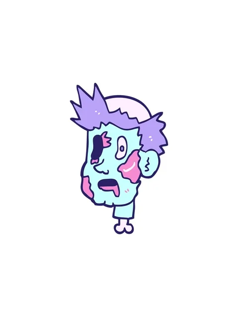Splitting effect animation of cartoon zombie head Stock Footage 324216144