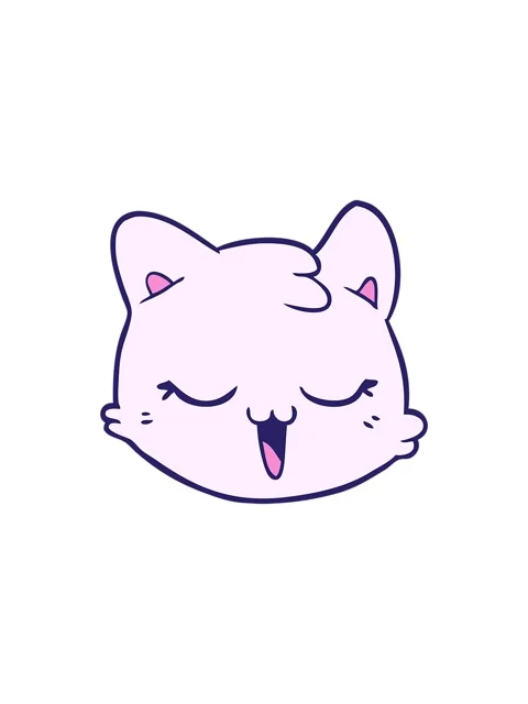 Splitting effect animation of  cat face cartoon Stock Footage 324430578