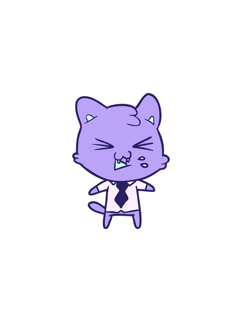 Splitting effect animation of cat hissing cartoon Stock Footage 324467270