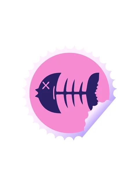 Splitting effect animation of circular peeling sticker quirky cartoon dead .. Stock Footage 324409711