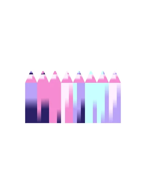 Splitting effect animation of color pencils graphic vector illustration icon Stock Footage 324044393