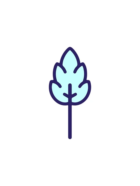 Splitting effect animation of colorful leaf illustration Stock Footage 324239325