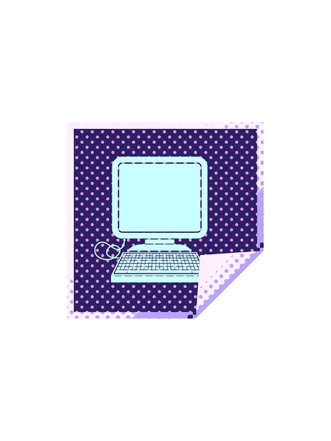 Splitting effect animation of computer with mouse and screen square peeling.. Stock Footage 324230083