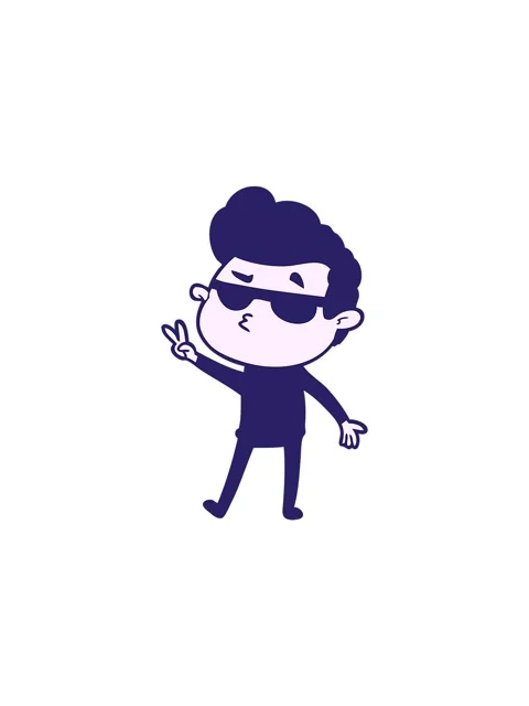 Splitting effect animation of cool guy cartoon Stock Footage 324294310