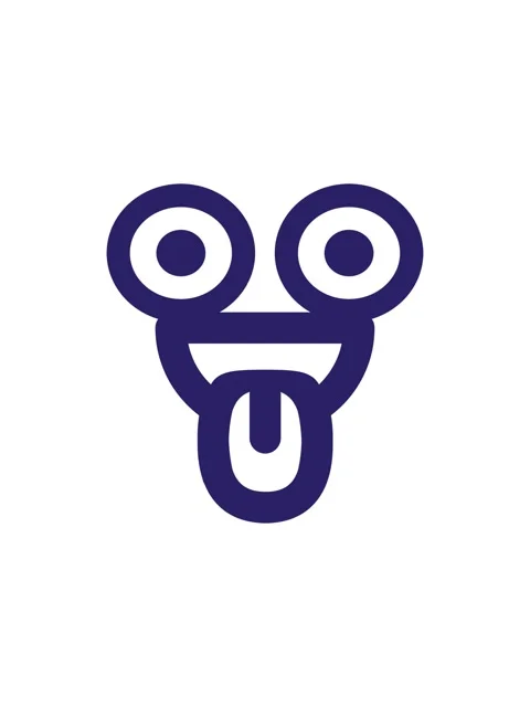 Splitting effect animation of crazy staring face icon Stock Footage 324299023