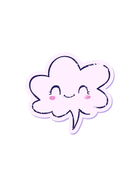Splitting effect animation of cute cartoon face with speech bubble distress.. Stock Footage 324071268