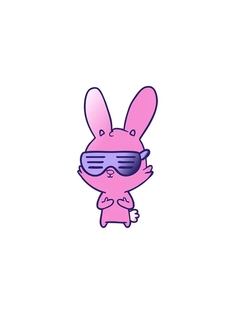 Splitting effect animation of cute cartoon rabbit hand drawn Stock Footage 324079840