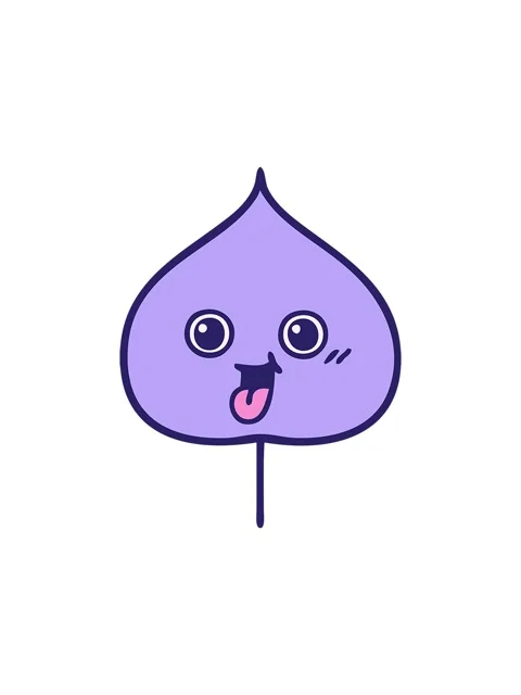 Splitting effect animation of cute cartoon of a expressional leaf Stock Footage 324093053