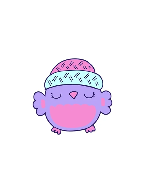 Splitting effect animation of cute cartoon owl in hat Stock Footage 324097649