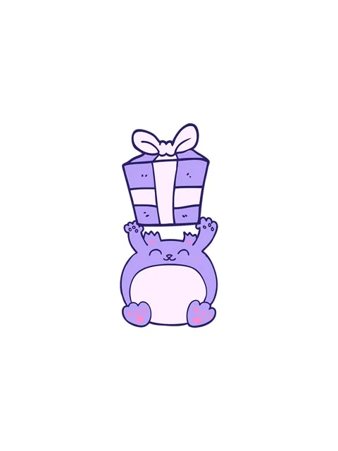 Splitting effect animation of cute cartoon christmas bear Stock Footage 324100388