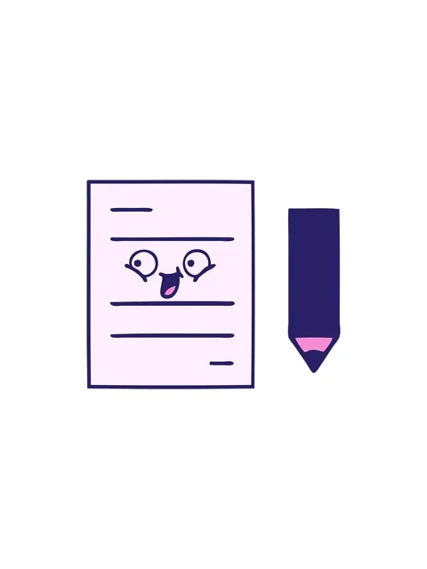 Splitting effect animation of cute cartoon of a test paper Stock Footage 324224906