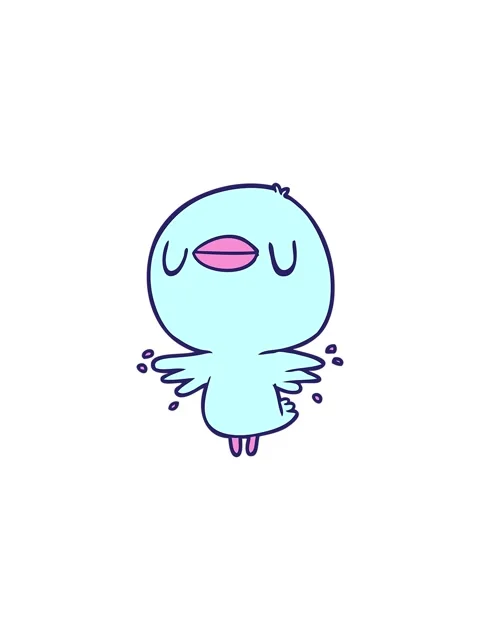 Splitting effect animation of cute cartoon chick flapping wings Stock Footage 324234677
