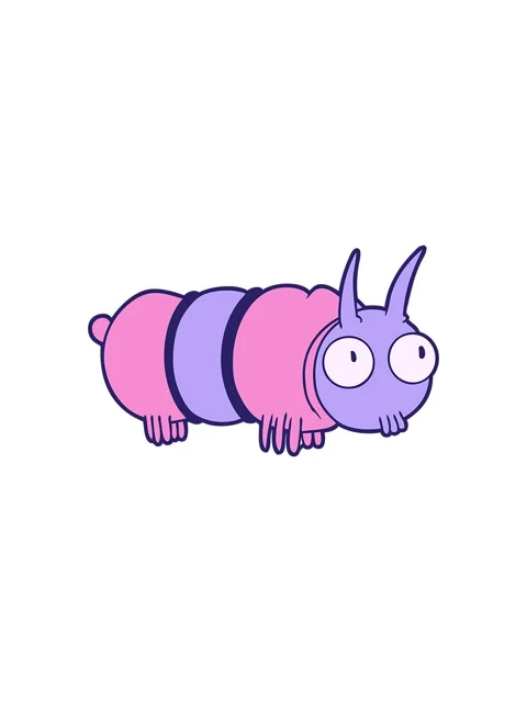 Splitting effect animation of a cute cartoon bug Stock Footage 324237498