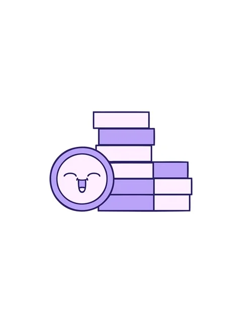 Splitting effect animation of a cute cartoon of a coins Stock Footage 324294985