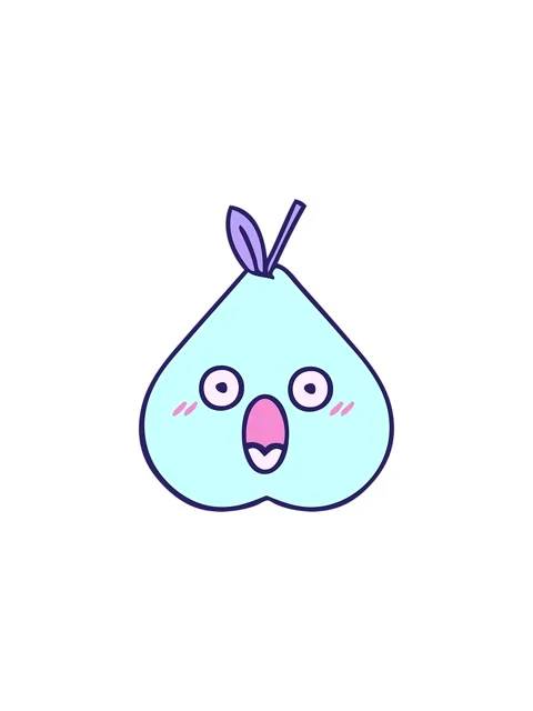 Splitting effect animation of cute cartoon of a pear Stock Footage 324345280