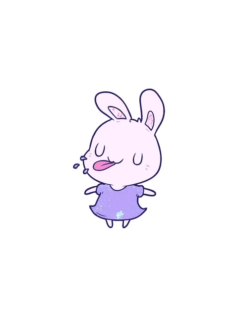 Splitting effect animation of cute cartoon rabbit blowing raspberry Stock Footage 324351453