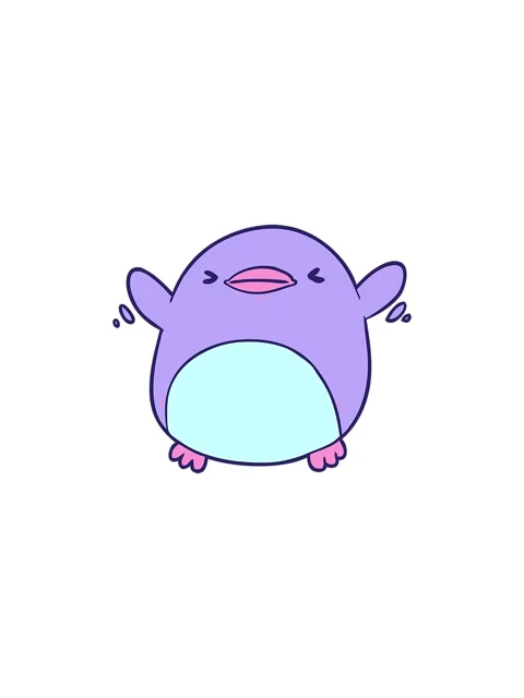 Splitting effect animation of cute cartoon penguin flapping wings Stock Footage 324357950