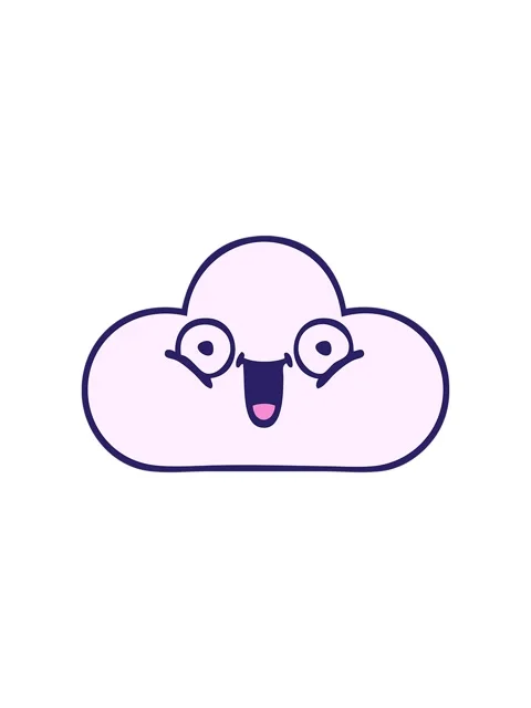Splitting effect animation of cute cartoon of a white cloud Stock Footage 324402925