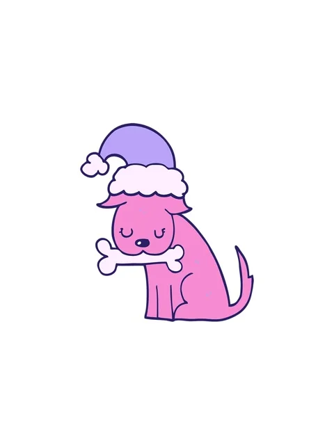 Splitting effect animation of cute christmas dog Stock Footage 324417518