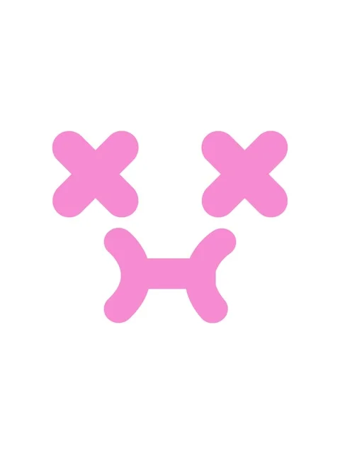 Splitting effect animation of cute dead face icon Stock Footage 324108033