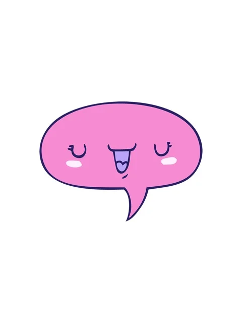 Splitting effect animation of cute happy face cartoon with speech bubble Stock Footage 324133083