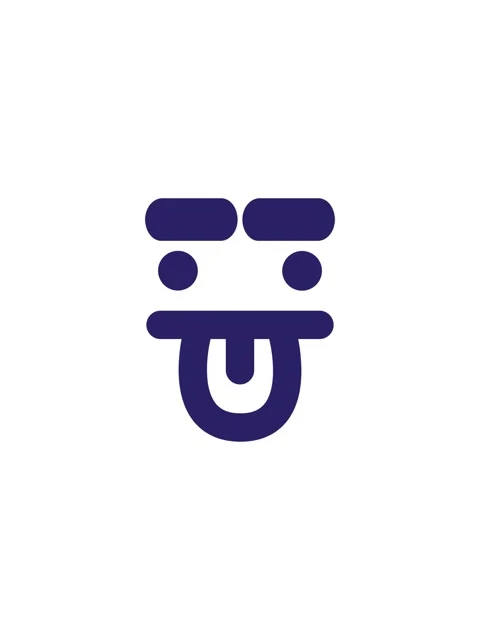 Splitting effect animation of displeased face icon Stock Footage 324264634