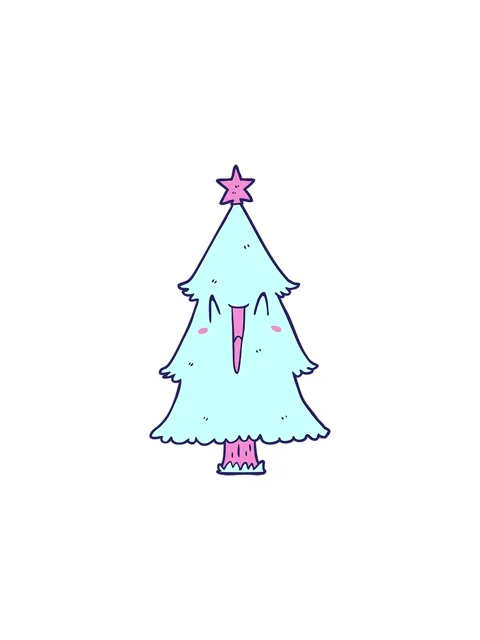 Splitting effect animation of drawing of a christmas tree Stock Footage 324309515