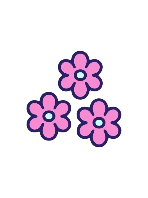 Splitting effect animation of drawing of a cute flower element Stock Footage 324337571