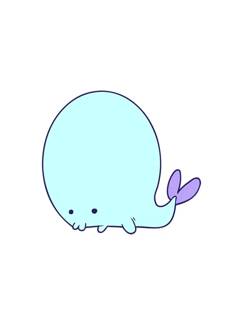 Splitting effect animation of drawing of whale Stock Footage 324306292