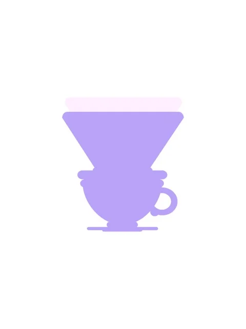 Splitting effect animation of a Flat colour illustration of a filter coffee c Video stock 324369989