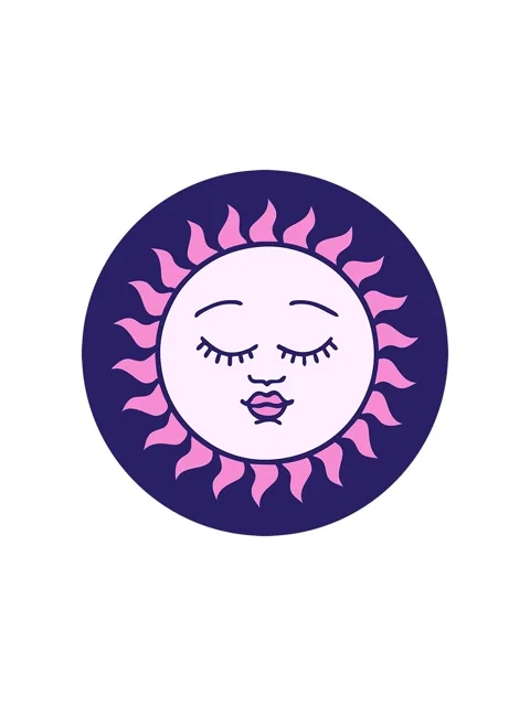 Splitting effect animation of folklore sun with face Stock Footage 324185444