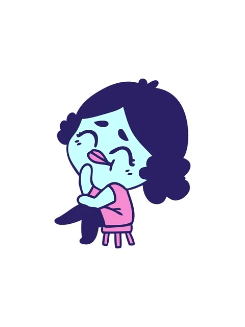 Splitting effect animation of freehand drawn cartoon of a kawaii woman Stock Footage 324143040