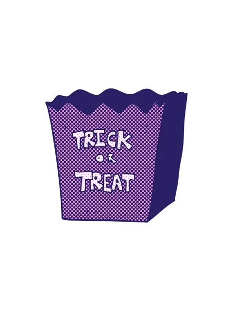 Splitting effect animation of freehand drawn cartoon trick or treat bag Stock Footage 324411166