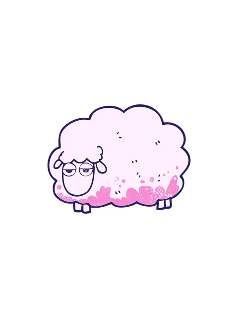Splitting effect animation of freehand textured cartoon muddy winter sheep 動画素材 324258436
