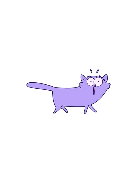 Splitting effect animation of fun cartoon cat drawing Stock Footage 324169774