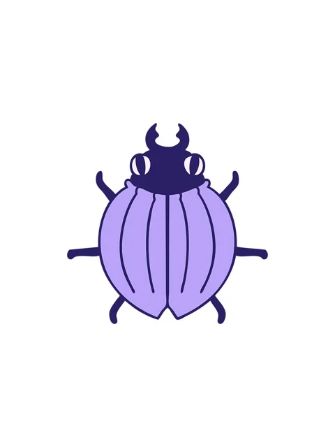 Splitting effect animation of a fun cartoon beetle Stock Footage 324180424