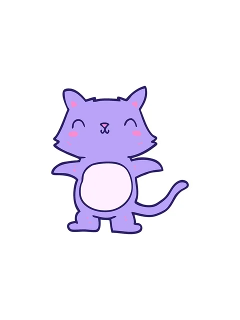Splitting effect animation of a fun cartoon cat illustration Stock Footage 324249993