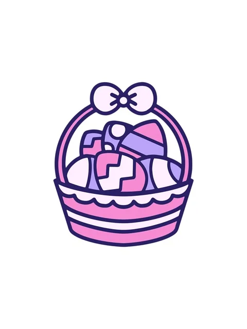 Splitting effect animation of fun easter basket Stock Footage 324063150