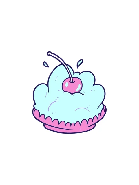 Splitting effect animation of funny cartoon tasty dessert Stock Footage 324287815