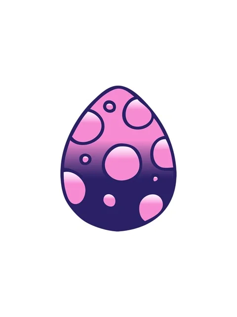 Splitting effect animation of gradient shaded quirky cartoon easter egg Video stock 324248475