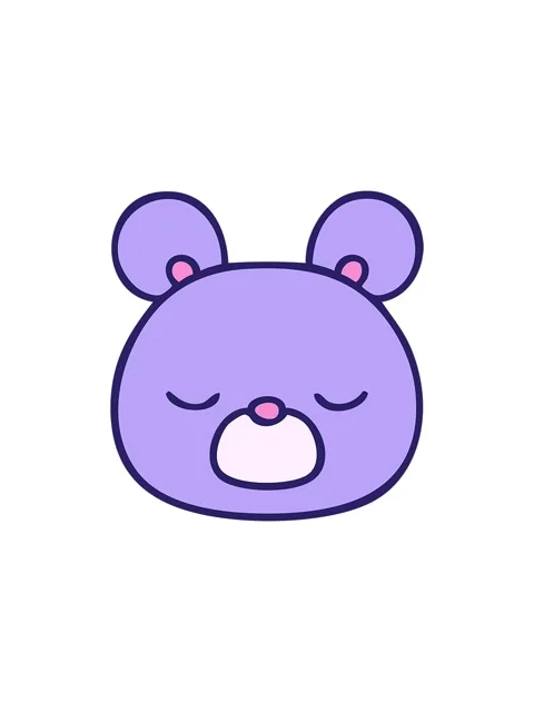 Splitting effect animation of gradient shaded quirky cartoon bear Stock Footage 324269707