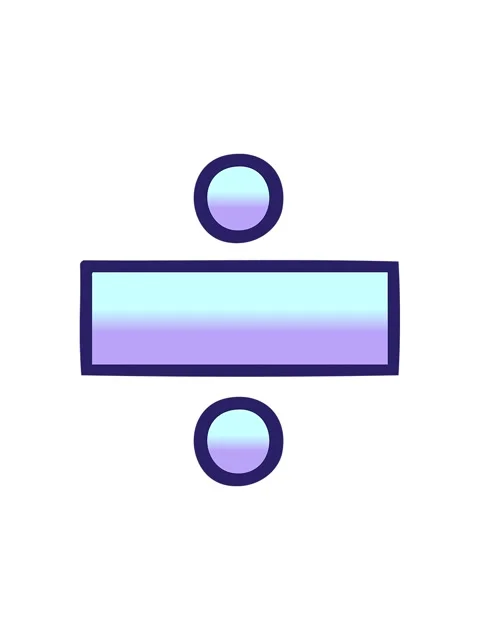 Splitting effect animation of gradient shaded cartoon of a division symbol Stock Footage 324273657